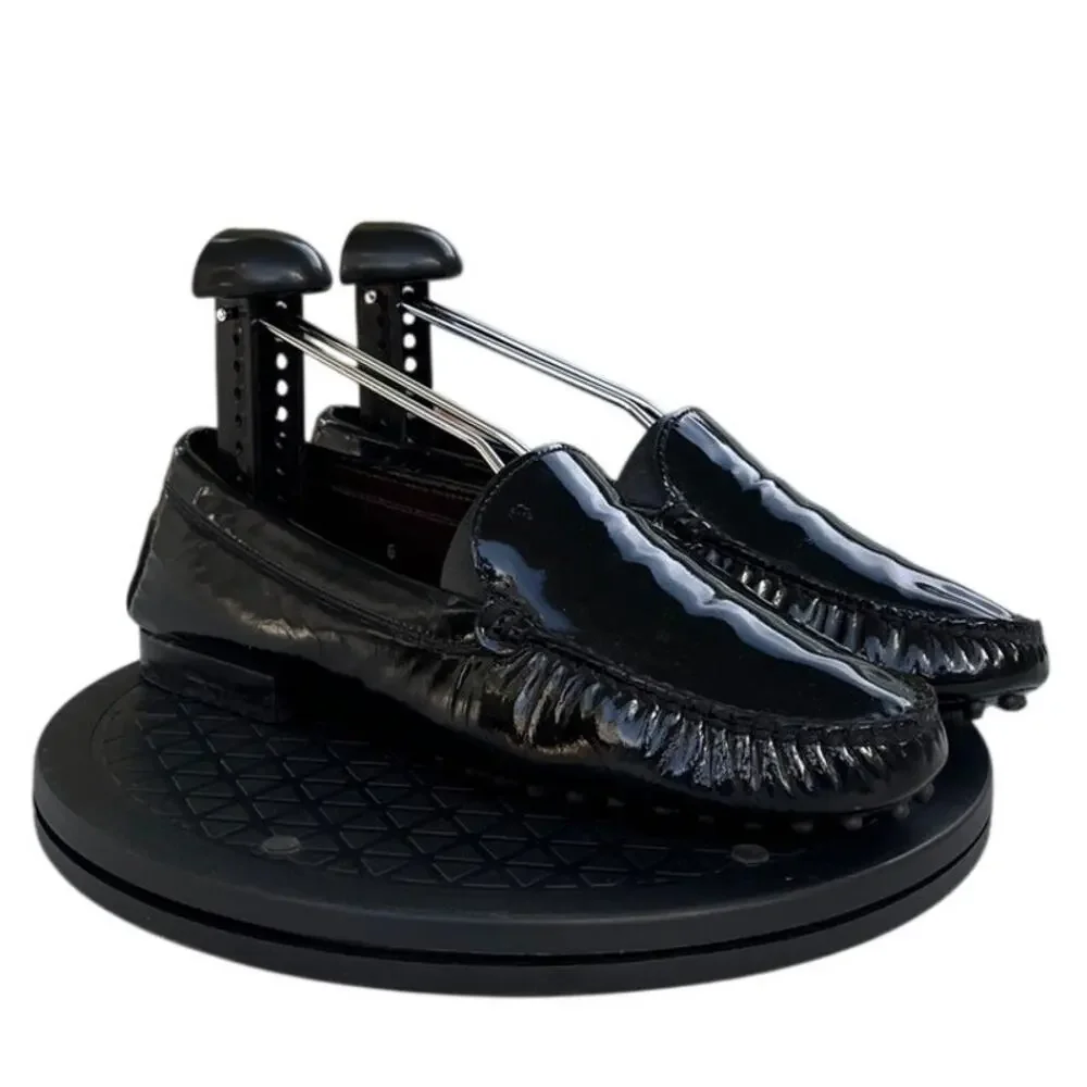Women's Tod's Patent Leather Slip-On Business Preppy Penny Loafer SZ 6 Black